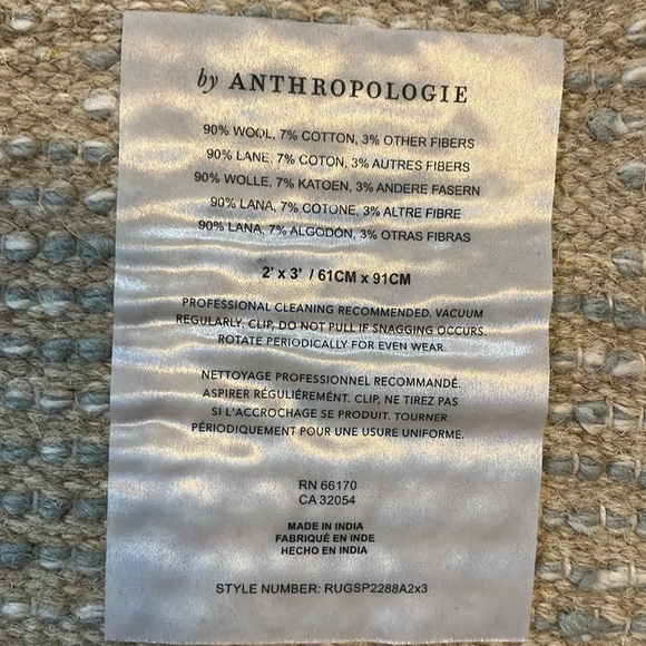 Anthropologie Handwoven Maran Shag Rug 2 x 3 NEW - Picture 7 of 9